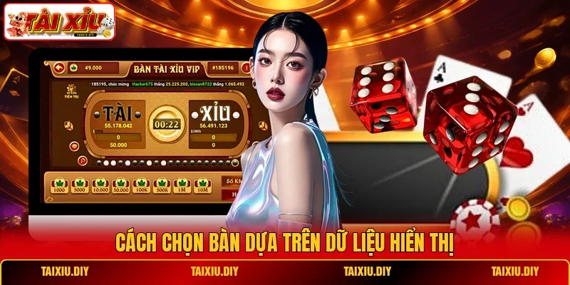 Cách chọn bàn dựa trên dữ liệu hiển thị